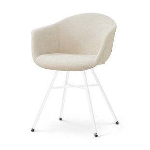 Nolon Noa-Otis Eetkamerstoel Cotton Beige - met Armleuning - Wit