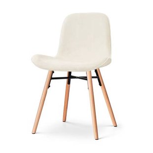 Nolon Nena-Fé eetkamerstoel rib beige - houten onderstel