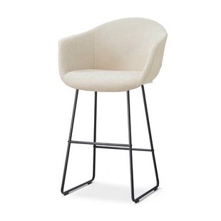 Nolon Nino-Otis Barkruk Cotton Beige - met Armleuning - Zwart - 75 cm