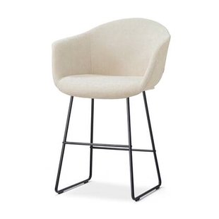 Nolon Nino-Otis Barkruk Cotton Beige - met Armleuning - Zwart - 65 cm