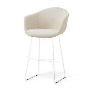 Nolon Nino-Otis Barkruk Cotton Beige - met Armleuning - Wit - 75 cm