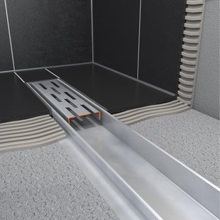 Easy Drain Compact afvoergoot enkele plaat met zijuitloop 6x60cm 50mm RVS edcom600-50