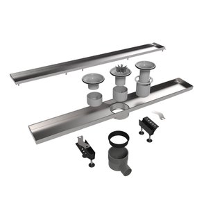 Easy Drain Tegeldrain tegelgoot met zijuitloop 9.8x60cm 50mm RVS edt600