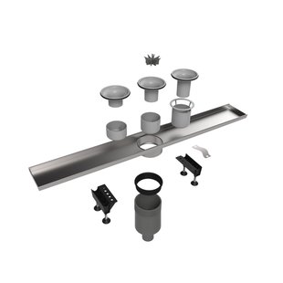 Easy Drain Multi inbouwdeel zonder rooster met onderuitlaat met waterslot 50mm 9.8x80cm inbouw diepte 110mm edmi800-o