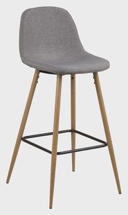 Barkruk 'Louise' (zithoogte 73cm) kleur lichtgrijs