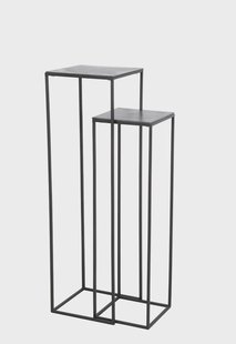 Light & Living Bijzettafel 'Boca' Set van 2 stuks max, ruw lood ant-mat zwart