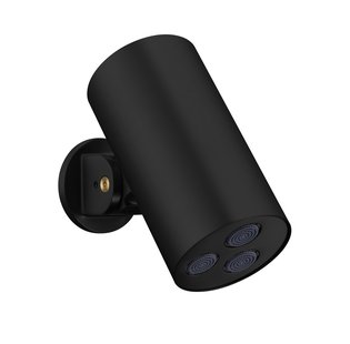 Hoofddouche BWS Sensa Cilinder Muurmontage Mat Zwart PVD