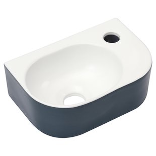 Waskom Differnz Lina fontein Keramiek 30x20x10 cm Blauw/ hoogglans wit