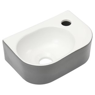 Waskom Differnz Lina fontein Keramiek 30x20x10 cm Grijs/ hoogglans wit