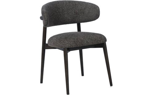 Goossens Stoel Diede met Massief Houten Frame bruin stof leuning, stijlvol landelijk