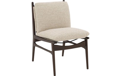 Goossens Stoel Alison met Massief Houten Frame wit stof leuning, modern design