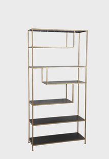 Light & Living Kast 'Ylaya' open, mat zwart-goud