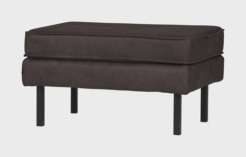 WOOOD Hocker 'Rodeo' Eco leder, kleur Zwart