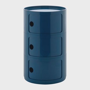 Kartell Componibili Kast Ø 42 cm - 3 Modules - Blauw