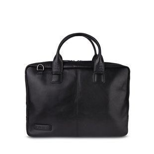 Plevier Laptoptas  Heren Zwart Leer