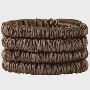 Lenoites Mulberry Silk Skinny Scrunchies Dark Brown