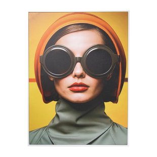 Poster met lijst vrouw - multikleur - 50x70 cm