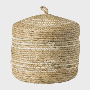 Opbergmand streep - beige - ø25x25 cm