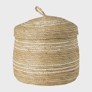 Opbergmand rond - beige - ø30x30 cm