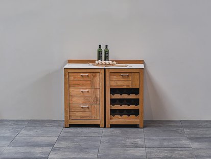 Passion Grills | Buitenkeuken Module Milano | Opstelling 02 | Albastro Cream