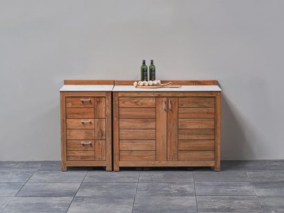 Passion Grills | Buitenkeuken Module Milano | Opstelling 04 | Albastro Cream