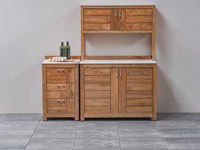 Passion Grills | Buitenkeuken Module Milano | Opstelling 08 | Albastro Cream