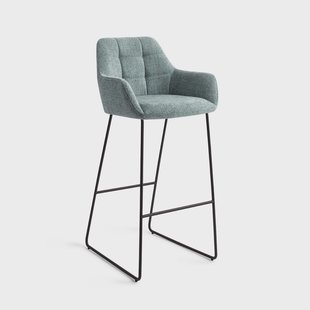 Jesper Home Barkruk 'Noto' Slide Black, kleur Real Teal (zithoogte 75cm)