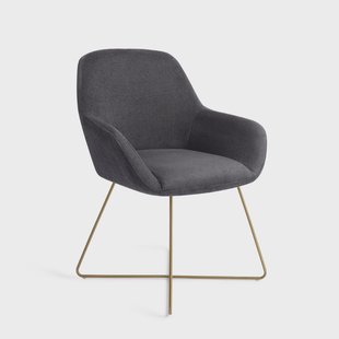 Jesper Home Eetkamerstoel 'Kushi' Cross Gold, kleur Black-Out