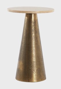Light & Living Bijzettafel 'Ynez' Travertin, 29cm, kleur Antiek Brons