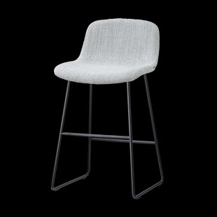 Nino-Mats barkruk grijs melange - zwart onderstel - 65 cm