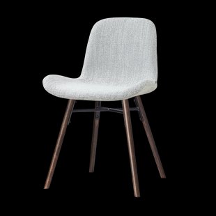 Nena-Fé eetkamerstoel grijs melange - walnoot houten onderstel