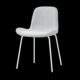 Nora-Fé eetkamerstoel grijs melange - wit onderstel