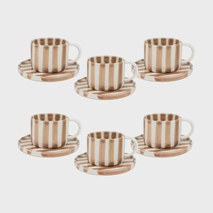Olsson & Jensen Monica kop met schotel 4-pack - Beige Monica kop met schotel 4-pack - Beige