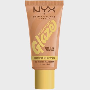 NYX Professional Makeup Buttermelt Glaze Skin Tint SPF30 Foundation 02 Vanilla Bean Butta (30 ml)