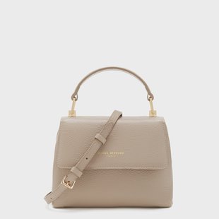 Isabel Bernard Femme Forte Heline taupe leren handtas van kalfsleer voor dames