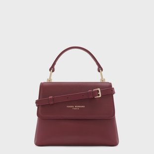 Isabel Bernard Femme Forte Heline bordeaux rode leren handtas van kalfsleer voor dames