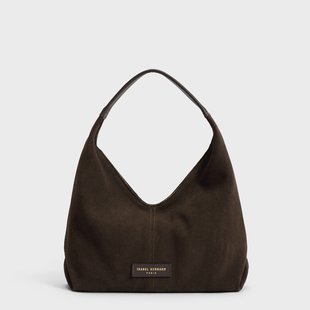 Isabel Bernard Honoré Grace mini donker bruine suède handtas voor dames
