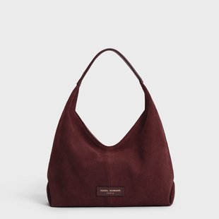 Isabel Bernard Honoré Grace mini bordeaux rode suède handtas voor dames