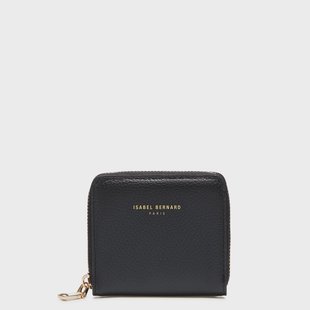 Isabel Bernard Honoré Jules zwarte leren ritsportemonnee van kalfsleer voor dames