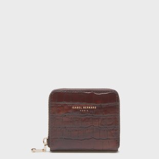 Isabel Bernard Honoré Jules croco bruine leren ritsportemonnee van kalfsleer voor dames
