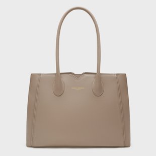 Isabel Bernard Honoré Cloe taupe leren handtas van kalfsleer voor dames