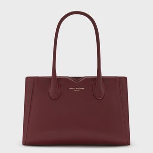 Isabel Bernard Honoré Cloe Midi bordeaux rode leren handtas van kalfsleer voor dames