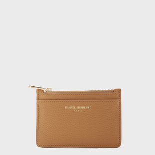 Isabel Bernard Honoré Aveline camel leren pasjeshouder van kalfsleer voor dames