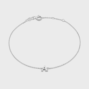 Isabel Bernard Saint Germain Rachel 14 karaat witgouden initial armband met letter voor dames