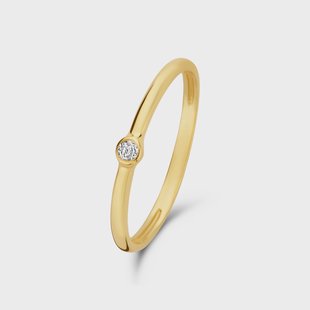 Isabel Bernard Rivoli Aélys 14 karaat gouden stacking ring met zirkonia steentje voor dames