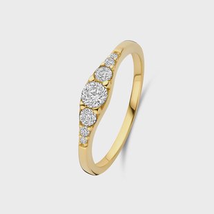 Isabel Bernard Rivoli Esme 14 Karaat Gouden Stacking Ring Met Zirkonia Steentjes voor dames
