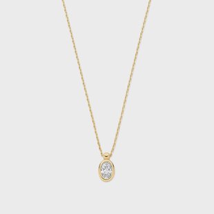 Isabel Bernard Le Marais Sophie 14 karaat gouden ketting met zirkonia steen voor dames