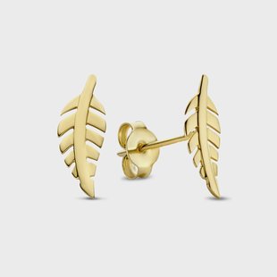 Isabel Bernard Monceau Giselle 14 karaat gouden oorknoppen met veertje voor dames