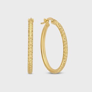 Isabel Bernard Rivoli Laura 14 karaat gouden oorringen  met diamond cut voor dames