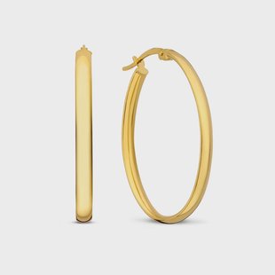 Isabel Bernard Rivoli Flori 14 karaat gouden ovale oorringen (34 mm) voor dames